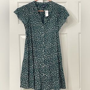 Gap green summer dress, lined size small petite